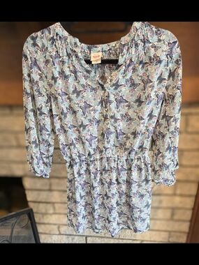 Mossimo Supply Co. Pastel Floral Peasant Tunic in Light Blue and Lavender